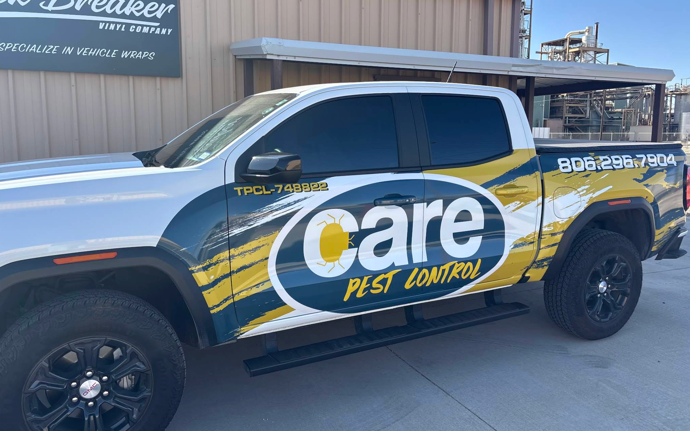 Care Pest Control wrapped pickup truck