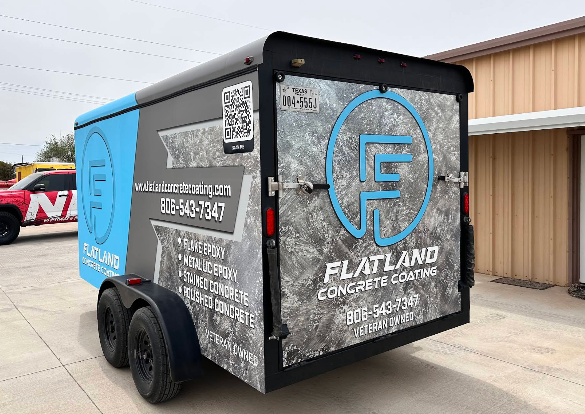 Flatland Concrete Coating service trailer wrap